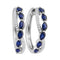 14kt White Gold Women's Oval Natural Blue Sapphire Diamond Woven Hoop Earrings 2-5-8 Cttw - FREE Shipping (US/CAN)-Gold & Diamond Earrings-JadeMoghul Inc.