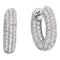 14kt White Gold Women's Pave-set Diamond Dainty Huggie Hoop Earrings 3/4 Cttw-Gold & Diamond Earrings-JadeMoghul Inc.