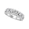 14kt White Gold Women's Pave-set Round Diamond Heart Band 3-4 Cttw - FREE Shipping (US/CAN)-Gold & Diamond Bands-JadeMoghul Inc.