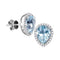 14kt White Gold Women's Pear Aquamarine Diamond Stud Earrings 1-1-2 Cttw - FREE Shipping (US/CAN)-Gold & Diamond Earrings-JadeMoghul Inc.