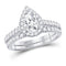 14kt White Gold Women's Pear Diamond Bridal or Engagement Ring Band Set 1-1/2 Cttw-Gold & Diamond Wedding Jewelry-JadeMoghul Inc.
