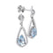 14kt White Gold Women's Pear Natural Aquamarine Diamond Dangle Earrings 1-3 Cttw - FREE Shipping (US/CAN)-Gold & Diamond Earrings-JadeMoghul Inc.