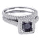 14kt White Gold Women's Princess Black Color Enhanced Diamond Bridal Wedding Engagement Ring Band Set 1-1/4 Cttw - FREE Shipping (US/CAN)-Gold & Diamond Wedding Ring Sets-6-JadeMoghul Inc.