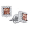 14kt White Gold Women's Princess Brown Color Enhanced Diamond Stud Earrings 1-3 Cttw - FREE Shipping (USA/CAN)-Gold & Diamond Earrings-JadeMoghul Inc.