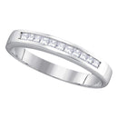 14kt White Gold Women's Princess Channel-set Diamond Single Row Wedding Band 1-4 Cttw - FREE Shipping (US/CAN) - Size 6-Gold & Diamond Wedding Jewelry-JadeMoghul Inc.