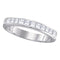 14kt White Gold Women's Princess Diamond 4mm Wedding Band Ring 3/4 Cttw - FREE Shipping (US/CAN)-Gold & Diamond Wedding Jewelry-5-JadeMoghul Inc.