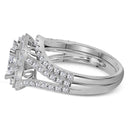 14kt White Gold Women's Princess Diamond Bridal Wedding Engagement Ring Band Set 1-1-2 Cttw - FREE Shipping (US/CAN)-Wedding Jewelry-JadeMoghul Inc.