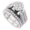 14kt White Gold Women's Princess Diamond Bridal Wedding Engagement Ring Band Set 1-1/3 Cttw - FREE Shipping (US/CAN)-Gold & Diamond Wedding Ring Sets-6-JadeMoghul Inc.