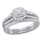 14kt White Gold Women's Princess Diamond Bridal Wedding Engagement Ring Band Set 1/2 Cttw - FREE Shipping (US/CAN)-Gold & Diamond Wedding Ring Sets-5-JadeMoghul Inc.