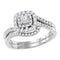 14kt White Gold Women's Princess Diamond Bridal Wedding Engagement Ring Band Set 1/2 Cttw - FREE Shipping (US/CAN)-Gold & Diamond Wedding Ring Sets-5-JadeMoghul Inc.