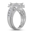 14kt White Gold Women's Princess Diamond Bridal Wedding Engagement Ring Band Set 2.00 Cttw - FREE Shipping (US/CAN)-Gold & Diamond Wedding Ring Sets-JadeMoghul Inc.