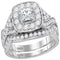 14kt White Gold Womens Princess Diamond Bridal Wedding Engagement Ring Band Set 2.00 Cttw - FREE Shipping (US/CAN)-Gold & Diamond Wedding Ring Sets-6-JadeMoghul Inc.