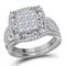 14kt White Gold Women's Princess Diamond Bridal Wedding Engagement Ring Band Set 2.00 Cttw - FREE Shipping (US/CAN)-Gold & Diamond Wedding Ring Sets-JadeMoghul Inc.