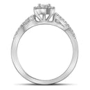 14kt White Gold Women's Princess Diamond Bridal Wedding Engagement Ring Band Set 3/8 Cttw - FREE Shipping (US/CAN)-Gold & Diamond Wedding Ring Sets-5-JadeMoghul Inc.