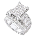 14kt White Gold Women's Princess Diamond Cindy's Dream Cluster Bridal Wedding Engagement Ring 4.00 Cttw - FREE Shipping (US/CAN)-Gold & Diamond Engagement & Anniversary Rings-5-JadeMoghul Inc.