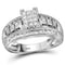 14kt White Gold Women's Princess Diamond Cluster Bridal Wedding Engagement Ring 1-2 Cttw - FREE Shipping (US/CAN)-Gold & Diamond Engagement & Anniversary Rings-JadeMoghul Inc.