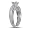 14kt White Gold Women's Princess Diamond Cluster Bridal Wedding Engagement Ring Band Set 1-2 Cttw - FREE Shipping (US/CAN)-Gold & Diamond Wedding Ring Sets-JadeMoghul Inc.