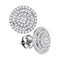 14kt White Gold Women's Princess Diamond Concentric Soleil Cluster Screwback Earrings 1-2 Cttw - FREE Shipping (US/CAN)-Gold & Diamond Earrings-JadeMoghul Inc.