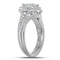 14kt White Gold Women's Princess Diamond Halo Bridal Wedding Engagement Ring Band Set 1.00 Cttw - FREE Shipping (US/CAN)-Gold & Diamond Wedding Ring Sets-JadeMoghul Inc.
