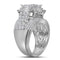 14kt White Gold Women's Princess Diamond Halo Bridal Wedding Engagement Ring Band Set 3.00 Cttw - FREE Shipping (US/CAN)-Gold & Diamond Wedding Ring Sets-JadeMoghul Inc.