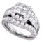 14kt White Gold Women's Princess Diamond Halo Cluster Bridal Wedding Engagement Ring 3.00 Cttw - FREE Shipping (US/CAN)-Gold & Diamond Engagement & Anniversary Rings-5-JadeMoghul Inc.