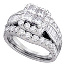 14kt White Gold Women's Princess Diamond Princess Bridal Wedding Engagement Ring 1.00 Cttw - FREE Shipping (USA/CAN)-Gold & Diamond Engagement & Anniversary Rings-5-JadeMoghul Inc.
