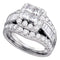 14kt White Gold Women's Princess Diamond Princess Bridal Wedding Engagement Ring 1.00 Cttw - FREE Shipping (USA/CAN)-Gold & Diamond Engagement & Anniversary Rings-5-JadeMoghul Inc.
