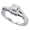14kt White Gold Women's Princess Diamond Princess Bridal Wedding Engagement Ring 1/2 Cttw - FREE Shipping (USA/CAN)-Gold & Diamond Engagement & Anniversary Rings-5-JadeMoghul Inc.