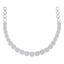 14kt White Gold Women's Princess Diamond Soleil Cluster Luxury Necklace 10 Cttw - FREE Shipping (US/CAN)-Gold & Diamond Pendants & Necklaces-JadeMoghul Inc.