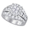 14kt White Gold Women's Princess Diamond Soleil Halo Bridal Wedding Engagement Ring 2-1/10 Cttw - FREE Shipping (US/CAN)-Gold & Diamond Engagement & Anniversary Rings-5-JadeMoghul Inc.