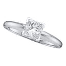 14kt White Gold Women's Princess Diamond Solitaire Bridal Wedding Engagement Ring 1/5 Cttw - FREE Shipping (US/CAN)-Wedding Jewelry-5-JadeMoghul Inc.