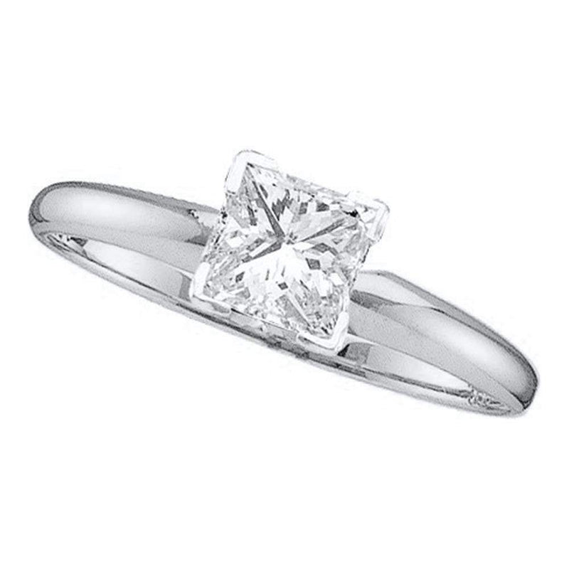 14kt White Gold Women's Princess Diamond Solitaire Bridal Wedding Engagement Ring 1/5 Cttw - FREE Shipping (US/CAN)-Wedding Jewelry-5-JadeMoghul Inc.