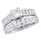 14kt White Gold Women's Princess Diamond Solitaire Bridal Wedding Engagement Ring Band Set 1.00 Cttw - FREE Shipping (US/CAN)-Gold & Diamond Wedding Ring Sets-7-JadeMoghul Inc.