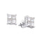 14kt White Gold Women's Princess Diamond Square Cluster Screwback Stud Earrings 1-3 Cttw - FREE Shipping (US/CAN)-Gold & Diamond Earrings-JadeMoghul Inc.