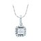 14kt White Gold Women's Princess Diamond Square Frame Pendant 1-4 Cttw - FREE Shipping (US/CAN)-Gold & Diamond Pendants & Necklaces-JadeMoghul Inc.