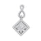 14kt White Gold Women's Princess Diamond Square Pendant 3-4 Cttw - FREE Shipping (US/CAN)-Gold & Diamond Pendants & Necklaces-JadeMoghul Inc.