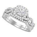 14kt White Gold Women's Princess Diamond Twist Bridal Wedding Engagement Ring Band Set 1.00 Cttw - FREE Shipping (US/CAN)-Gold & Diamond Wedding Ring Sets-5-JadeMoghul Inc.