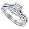 14kt White Gold Women's Princess Diamond Twist Bridal Wedding Engagement Ring Band Set 5/8 Cttw - FREE Shipping (US/CAN)-Gold & Diamond Wedding Ring Sets-5-JadeMoghul Inc.