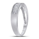 14kt White Gold Women's Princess Invisible-set Diamond Triple Row Band 1-4 Cttw - FREE Shipping (US/CAN)-Gold & Diamond Bands-JadeMoghul Inc.