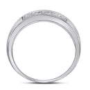 14kt White Gold Women's Princess Invisible-set Diamond Triple Row Band 1-4 Cttw - FREE Shipping (US/CAN)-Gold & Diamond Bands-JadeMoghul Inc.