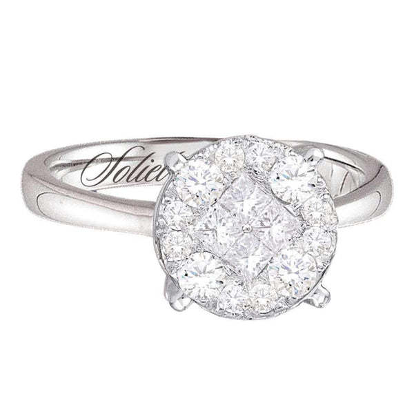14kt White Gold Women's Princess Round Diamond Soleil Bridal Wedding Engagement Ring 1/4 Cttw - FREE Shipping (US/CAN)-Wedding Jewelry-5-JadeMoghul Inc.