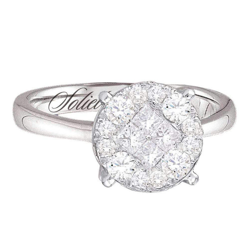 14kt White Gold Women's Princess Round Diamond Soleil Bridal Wedding Engagement Ring 1/4 Cttw - FREE Shipping (US/CAN)-Wedding Jewelry-5-JadeMoghul Inc.