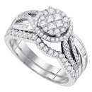 14kt White Gold Women's Princess Round Diamond Soleil Bridal Wedding Engagement Ring Band Set 3/4 Cttw - FREE Shipping (US/CAN)-Wedding Jewelry-9.5-JadeMoghul Inc.