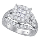 14kt White Gold Women's Princess Round Diamond Soleil Cluster Bridal Wedding Engagement Ring 2-1/2 Cttw - FREE Shipping (US/CAN)-Wedding Jewelry-5-JadeMoghul Inc.