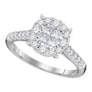 14kt White Gold Women's Princess Round Diamond Soleil Cluster Bridal Wedding Engagement Ring 3/4 Cttw - FREE Shipping (US/CAN)-Wedding Jewelry-6-JadeMoghul Inc.