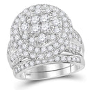 14kt White Gold Women's Princess Round Diamond Soleil Cluster Bridal Wedding Engagement Ring Band Set 3.00 Cttw - FREE Shipping (US/CAN)-Wedding Jewelry-6-JadeMoghul Inc.