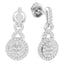 14kt White Gold Womens Princess Round Diamond Soleil Cluster Dangle Earrings 1-2 Cttw-Gold & Diamond Earrings-JadeMoghul Inc.