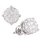 14kt White Gold Women's Princess Round Diamond Soleil Cluster Earrings 1-1-2 Cttw - FREE Shipping (US/CAN)-Gold & Diamond Earrings-JadeMoghul Inc.