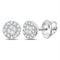 14kt White Gold Women's Princess Round Diamond Soleil Cluster Earrings 1-6 Cttw - FREE Shipping (USA/CAN)-Gold & Diamond Earrings-JadeMoghul Inc.