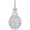 14kt White Gold Women's Princess Round Diamond Soleil Cluster Pendant 1-2 Cttw - FREE Shipping (US/CAN)-Gold & Diamond Pendants & Necklaces-JadeMoghul Inc.